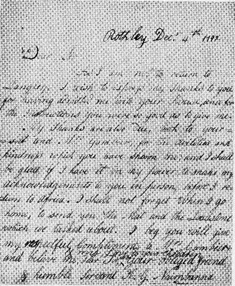 Prince Naimbana letter to Rev. Gambier