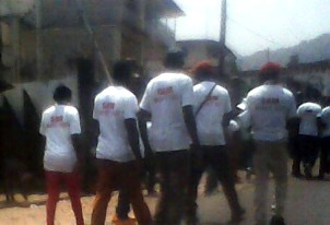 Demonstration by APC Kono youths